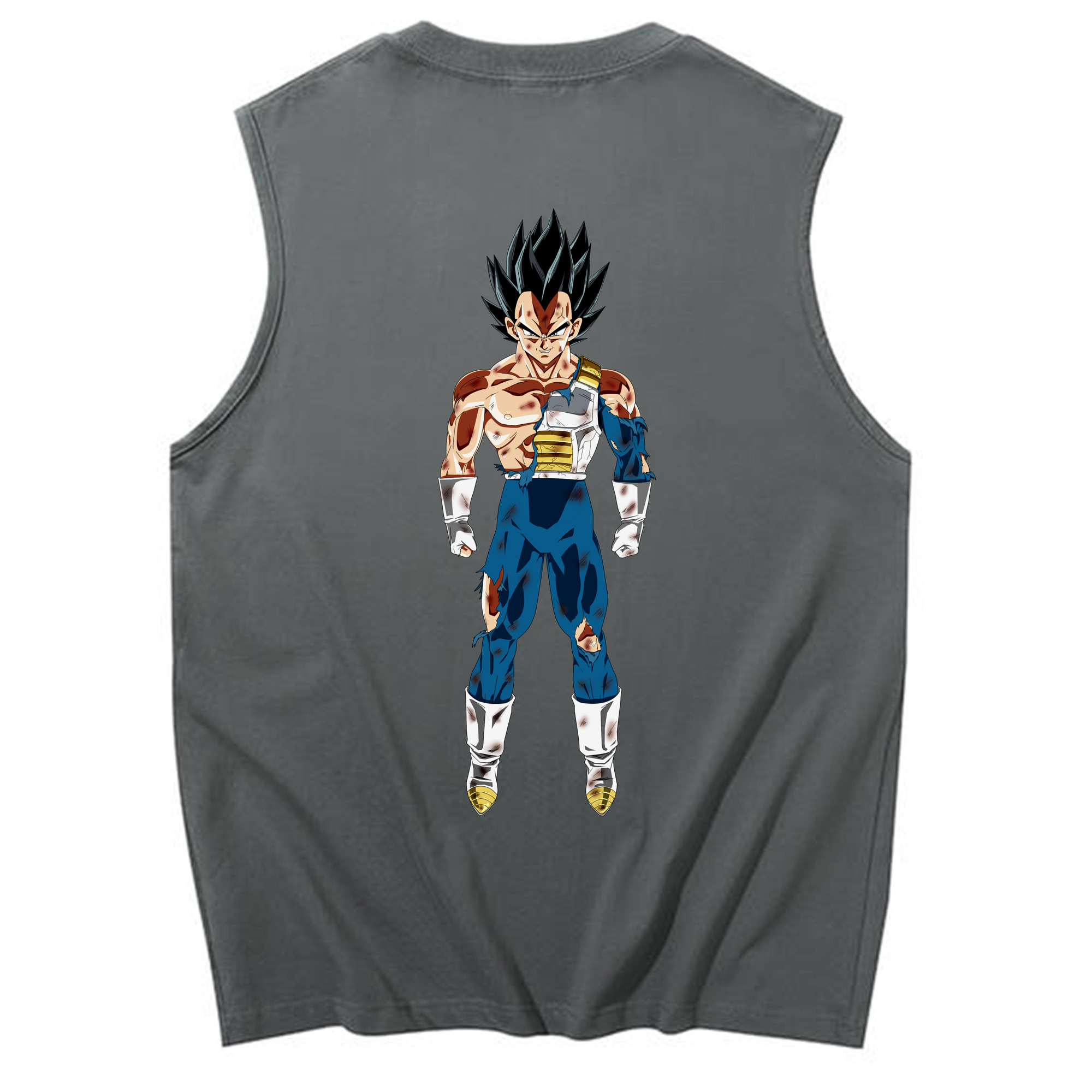 （画像用） ドラゴンボール ベジータ四世（Bejīta Yonsei）DRAGON BALL Vegeta IV コットン100％タンクトップ（背面プリント）